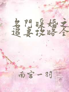 名门暖婚之权爷追妻攻略全文免费阅读