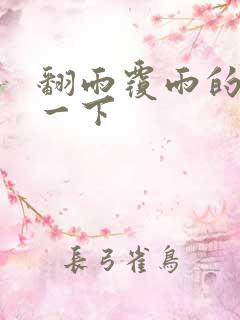 翻雨覆雨的一上一下