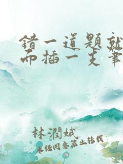 错一道题就往下面插一支笔怎么办