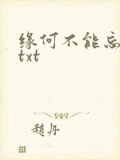 缘何不能忘记你txt