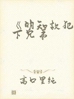 《明知故犯》年下兄弟