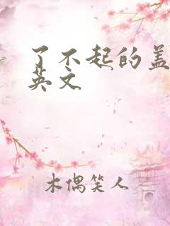 了不起的盖茨比英文