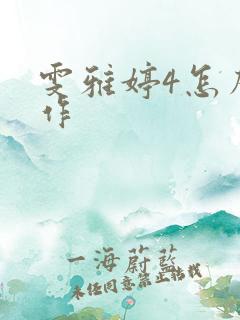 雯雅婷4怎么操作