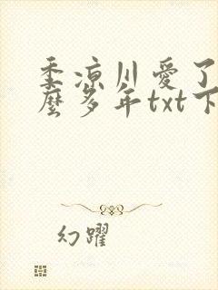 季凉川爱了你这么多年txt下载