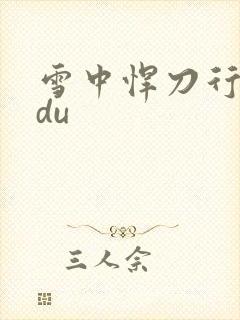 雪中悍刀行sodu