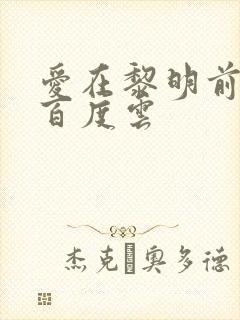 爱在黎明前降落百度云