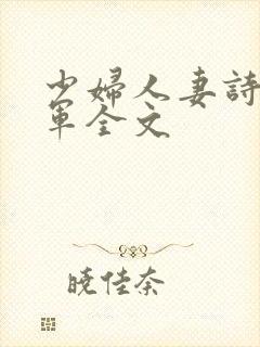 少妇人妻诗雨小军全文