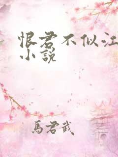 恨君不似江楼月小说