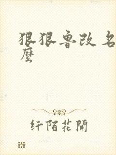 狠狠鲁改名是什么