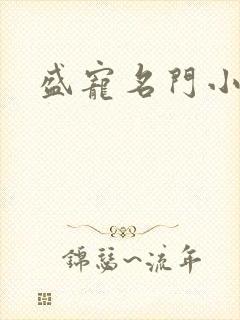 盛宠名门小夫人