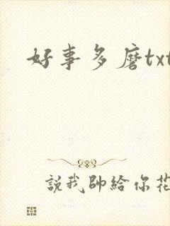 好事多磨txt