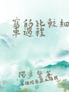 写的比较细的开车过程