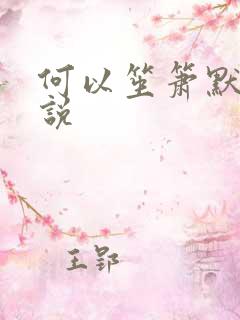 何以笙箫默 小说