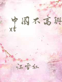 中国不高兴 txt