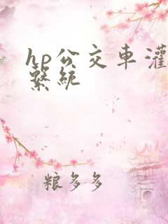 hp公交车灌溉系统