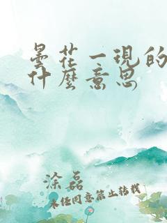 昙花一现的现是什么意思