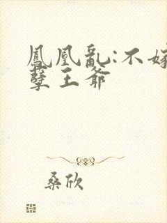 凤凰乱:不嫁妖孽王爷