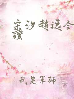 宋汐赵逸全文阅读