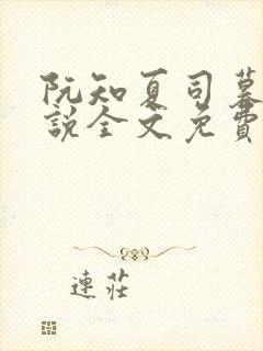 阮知夏司暮寒小说全文免费无弹窗