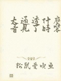 太通透什么毛都看见了时装