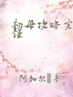 韵母攻略完整目录