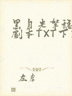 黑月光拿稳BE剧本TXT下载