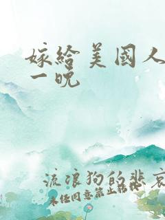 嫁给美国人的第一晚