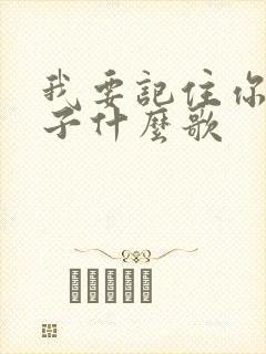 我要记住你的样子什么歌