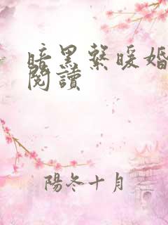 暗黑系暖婚免费阅读