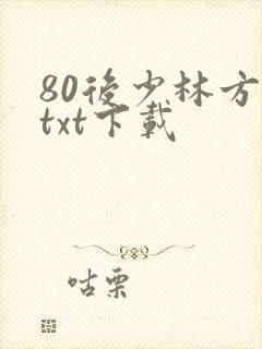 80后少林方丈txt下载