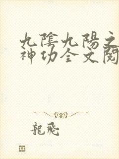 九阴九阳之阴阳神功全文阅读