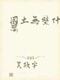 国土无双什么意思