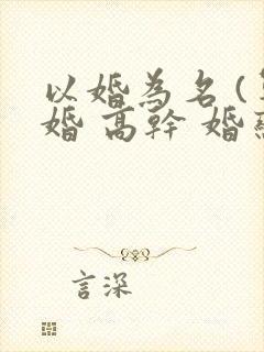 以婚为名 (军婚 高干 婚恋)