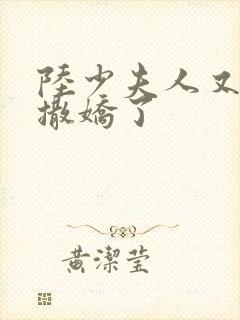 陆少夫人又双叒撒娇了