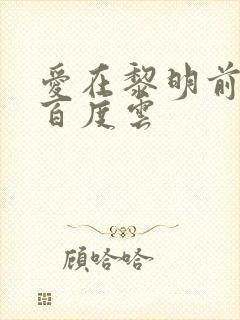 爱在黎明前降落百度云
