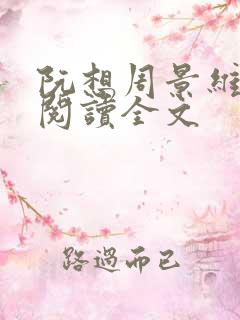 阮想周景维免费阅读全文