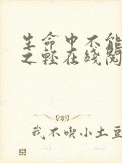 生命中不能承受之轻在线阅读