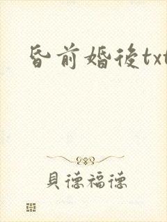 昏前婚后txt