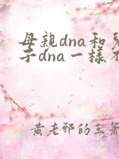 母亲dna和儿子dna一样不