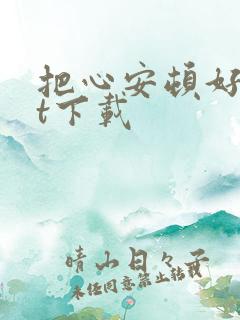 把心安顿好txt下载