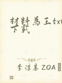 材料为王txt下载