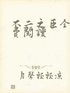 不二之臣全文免费阅读