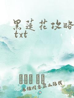 黑莲花攻略手册 txt