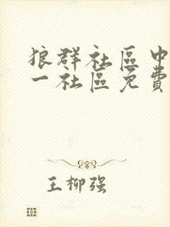 狼群社区中文第一社区免费