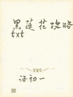 黑莲花攻略手册txt