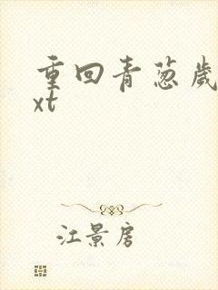 重回青葱岁月txt