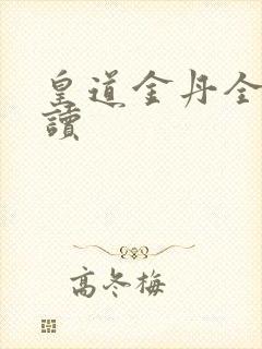 皇道金丹全文阅读