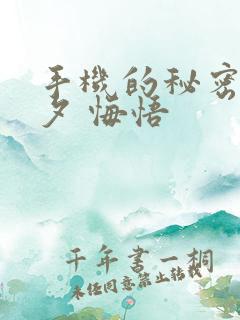 手机的秘密 七夕 悔悟