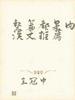 整篇都是肉的糙汉文推荐