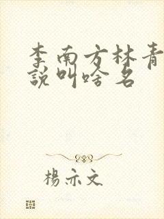 李南方林青青小说叫啥名